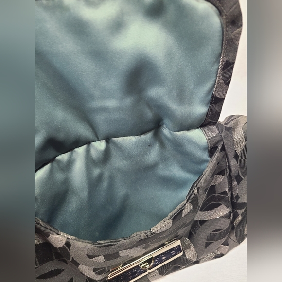 Coach Hobo Bag KRISTIN Chain Link Op Art 18787 Black Silver - Picture 16 of 16